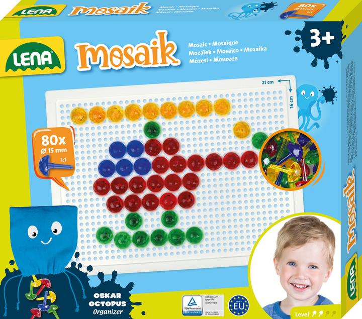 Actual product image Magni 35622 - Mosaic plug-in game set, plug-in mosaic with 80 transparent plugs, mosaic plug Ø 15 mm