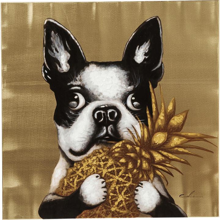 Kare Design Immagine toccato cane con ananas 80x80cm (80 x 80 cm)