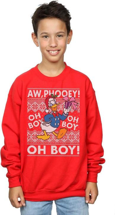 Actual product image Disney Boys Donald Duck Christmas Fair Isle Sweatshirt (116)