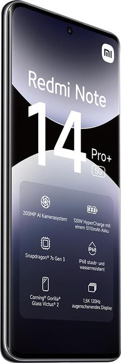 Image du produit Xiaomi Redmi Note 14 Pro+ 5G (512 Go, Midnight Black, 6.67", Double SIM, 200 Mpx, 5G)