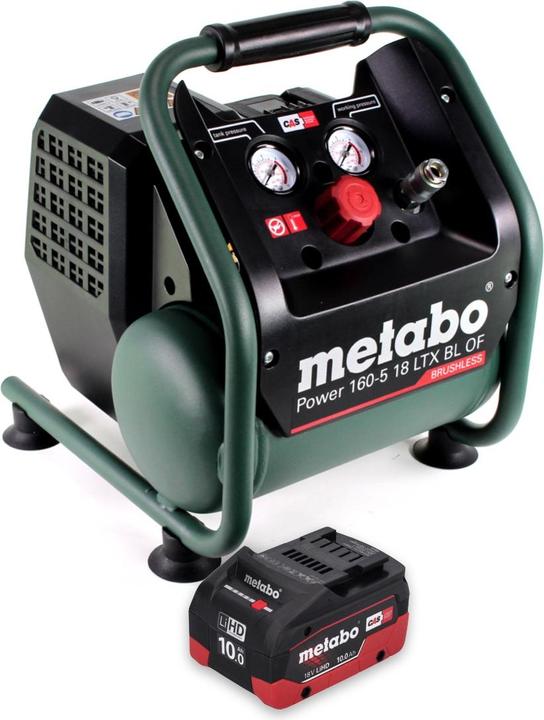 Immagine prodotto Metabo Power 160-5 18 LTX BL OF Compressore a batteria 18 V 8,0 bar brushless + 1x batteria 10,0 Ah - senza (5 l)