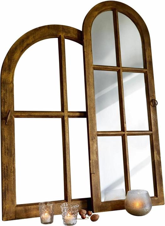 Actual product image Loberon Mirror and Deco Window Set of 2 Crowley brown/gold