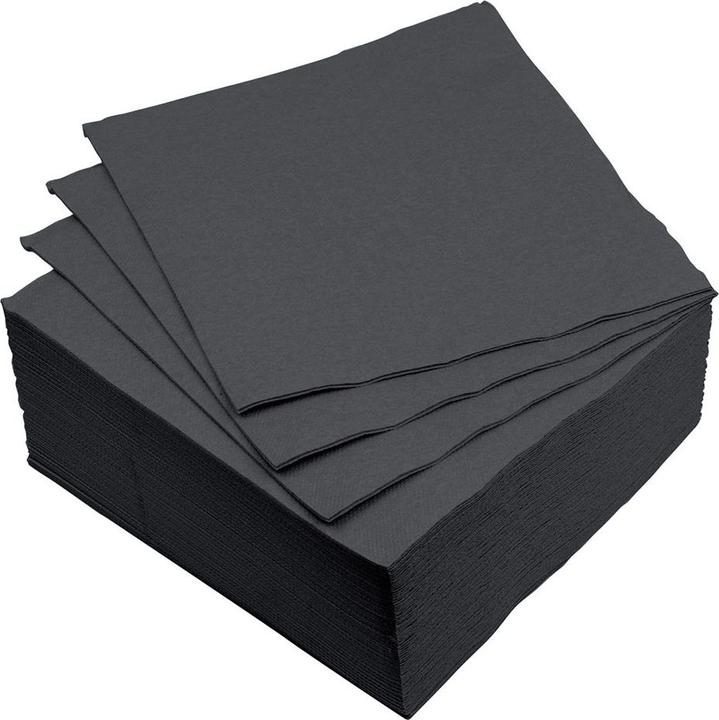 Actual product image Casativo 40er-Set Papier Servietten einfarbig, 2-lagig, schwarz, 38 x 38 cm (40 x, 38 x 38 cm)