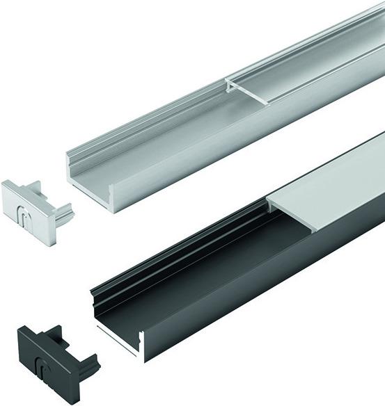 Actual product image Halemeier LED recessed/mounted profiles ChannelLine D2 with light screen