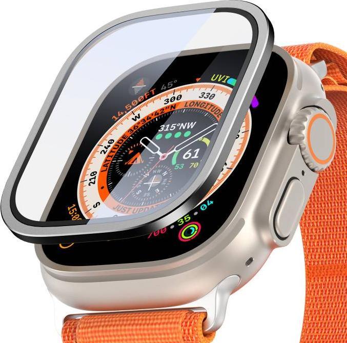 Produktbild Dux Ducis Flas gehärtetes Glas mit Aluminiumrahmen für Apple Watch Ultra 49 mm – Schwarz