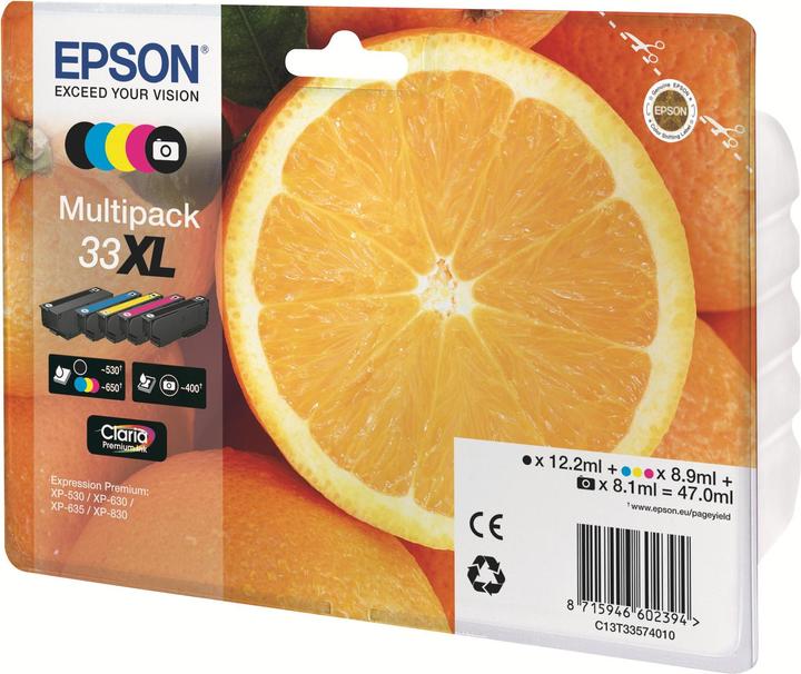 Immagine prodotto Epson 33XL Claria Premium Multipack (M, PBK, FC, C, Y)