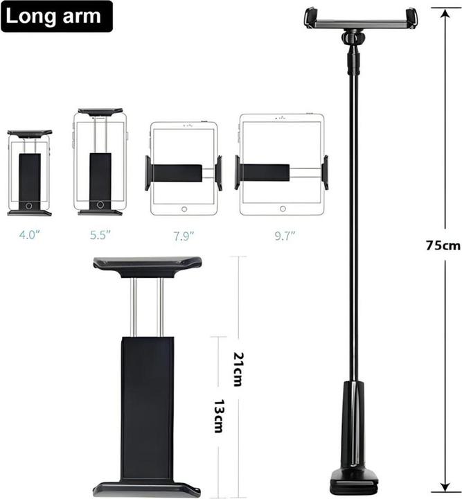 Produktbild Awei uchwyt biurkowy X3 4"-10,5" biały /white długie ramię