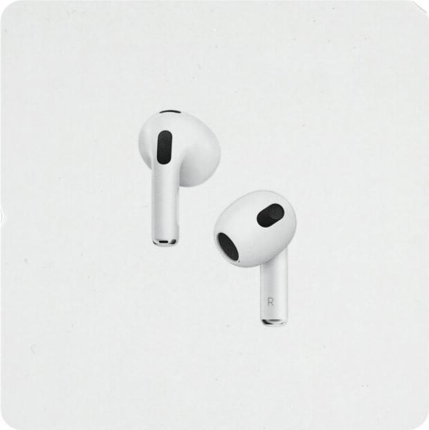 Image du produit Apple AirPods (3rd Gen.) Lightning Case (pas de réduction du bruit, 6 h, Sans fil)