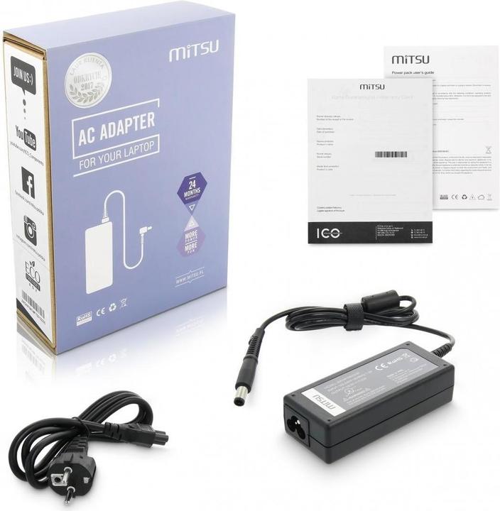 Image du produit Mitsu chargeur de notebook 19.5v 3.33a 7.4x5.0 pin - hp (65 W)