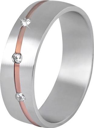 Image du produit Beneto Bague de mariage bicolore pour femme en acier SPD07 - Circuit : 57 mm (57)