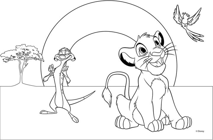 Produktbild Disney König der Löwen Malvorlagen mit Schablone und Stickerbogen