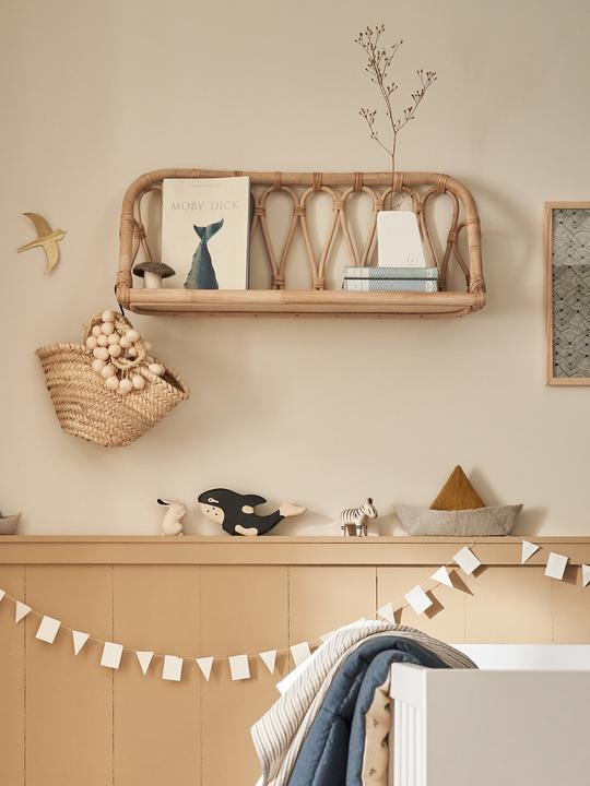 Actual product image Vertbaudet Children's room wall shelf made of rattan