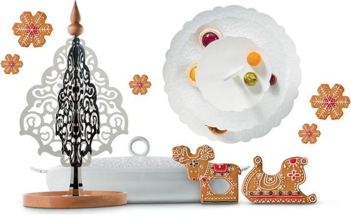 Actual product image Alessi Etagere Dressed for X-mas silver coloured