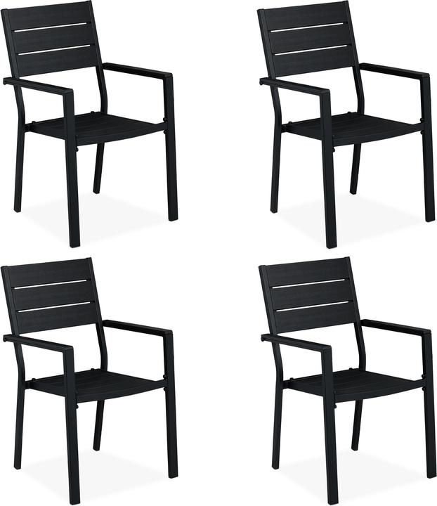 Relaxdays 4x chaise de jardin