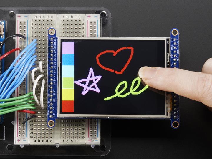 Actual product image Adafruit 2.8" TFT LCD with Touchscreen MicroSD Socket (Various)