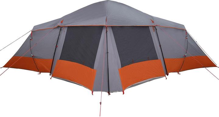 Actual product image VidaXL Family tent with windows Dome grey and orange for 6 people Waterproof (Dome tent, 6 persons)