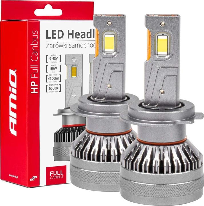 Actual product image Amio LED Koplampen HP-serie H7/H18 Canbus Dimlichten Wit