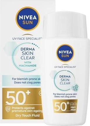 Actual product image NIVEA UV Face Specialist Derma Skin Clear (Sun cream face, SPF 50, 40 ml, 150 g)