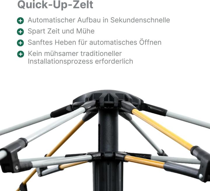 Produktbild Hermex Campingzelt für 3-4 Personen Quick-Up-Zelt Automatikzelt Festivalzelt (Aufblasbares Zelt, 3.40 kg, 4 Personen)