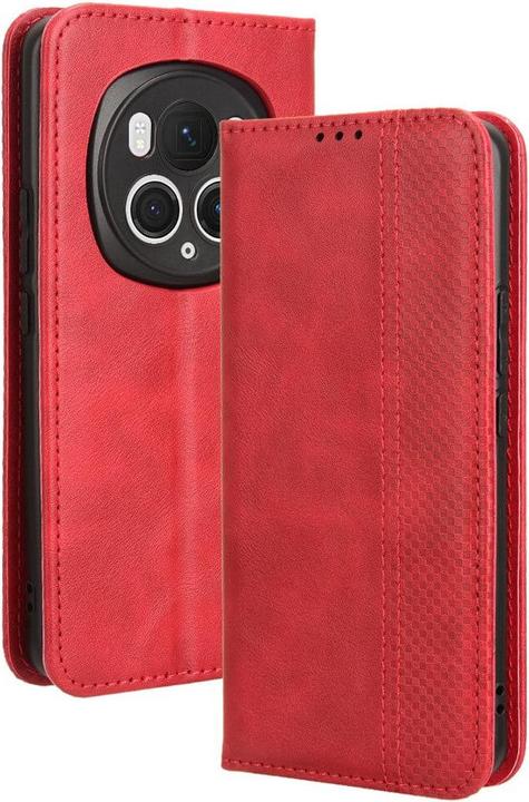 Produktbild Cover-Discount Honor Magic6 Pro - Vintage Flip Case Hülle rot (Honor Magic6 Pro)