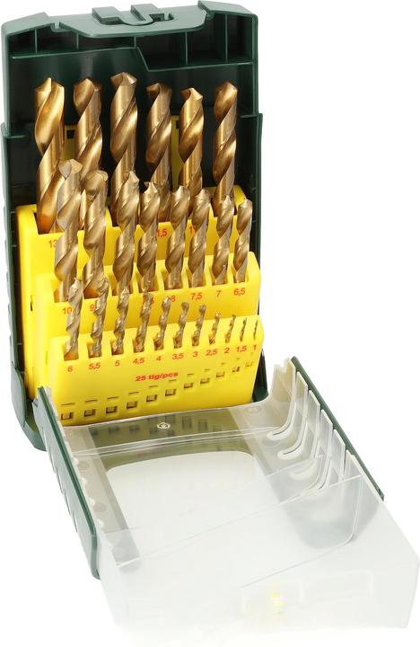Produktbild Bosch Professional Zubehör HSS-TiN-Metallbohrer-Set (11 mm, 11.5 mm, 12 mm, 12.5 mm, 13 mm, 8 mm, 8.5 mm, 9.5 mm, 9 mm, 10 mm, 10.5 mm, 5 mm, 5.5 mm, 6 mm, 6.5 mm, 7 mm, 7.5 mm, 2 mm, 2.5 mm, 3 mm, 3.5 mm, 4 mm, 4.5 mm, 1 mm, 1.5 mm)