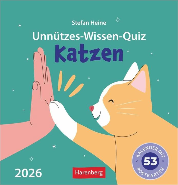 Produktbild Harenberg Unnützes-Wissen-Quiz Katzen Premium-Postkartenkalender - Kalender mit 53 Rätselkarten (Deutsch)