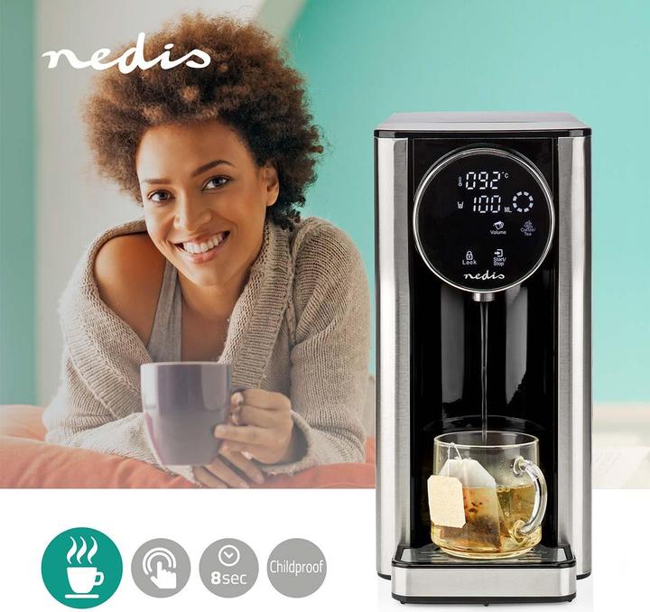 Image du produit Nedis Distributeur d'eau chaude 2600 W 2,7 l Aluminium / Noir