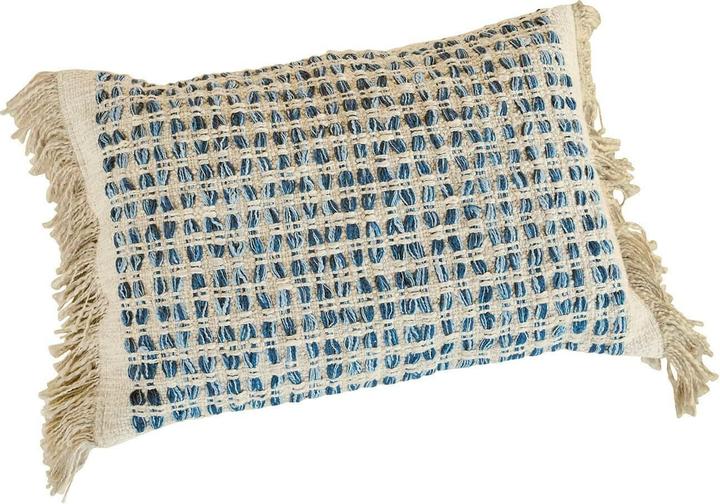 Loberon Kissenhülle Monrovie blau/beige (40 x 60 cm)