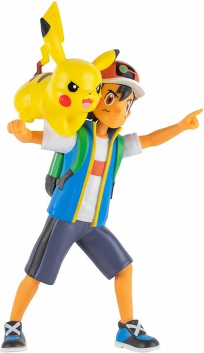 Jazwares Pokémon: Ash+Pikachu - Figura caratteristica della battaglia 10 cm