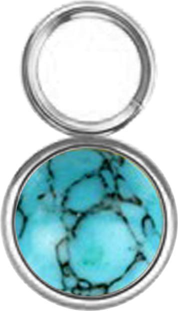 Immagine prodotto Star Piercing Anhänger silber ein Türkis Stein (senza ottone, Acciaio chirurgico 316L, Mnerale)