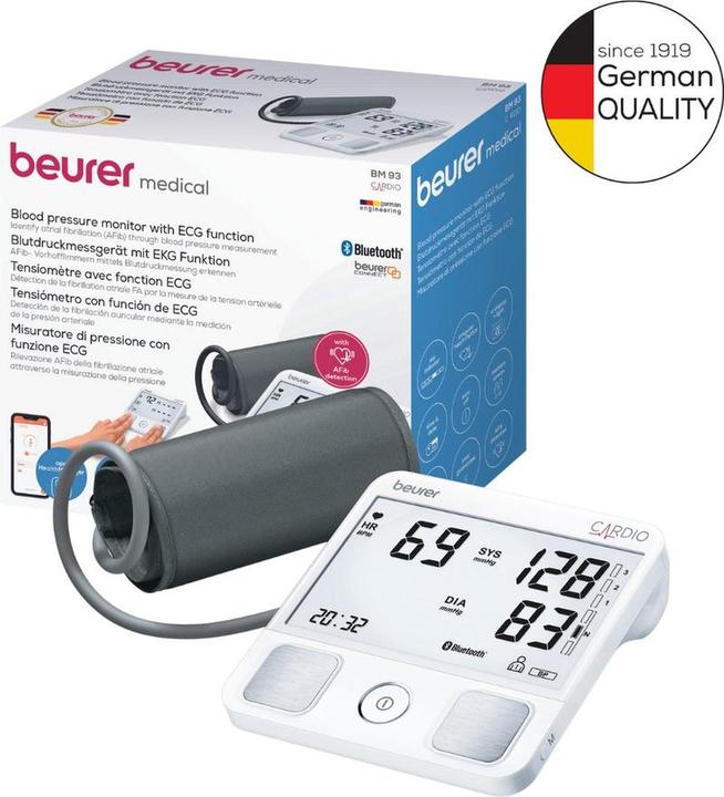 Produktbild Beurer Blutdruckmessgerät mit EKG Funktion BM 93 (Blutdruckmessgerät Oberarm)