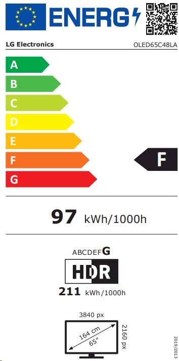Etichetta energetica LG OLED65C48LA (65", C4, OLED, 4K, 2024)