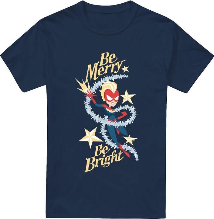 Actual product image Captain Marvel Mens Be Merry Be Bright T-Shirt (L)