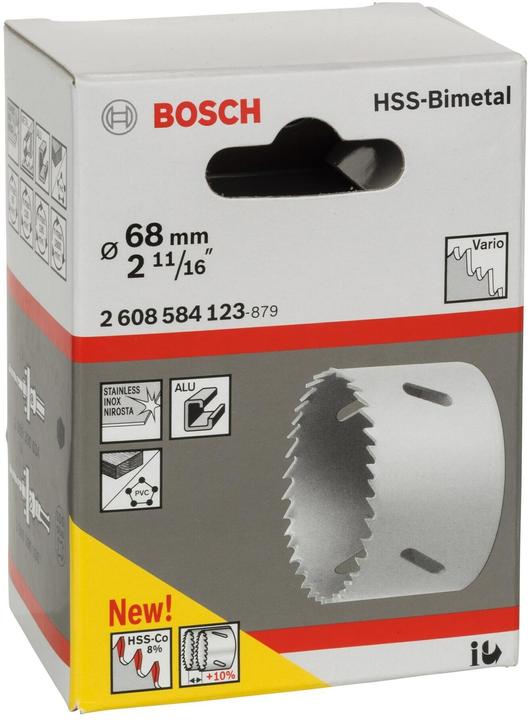 Image du produit Bosch Professional Scie cloche bimétallique HSS pour adaptateur standard, 68 mm, 2 11/16 pouces (68 mm)