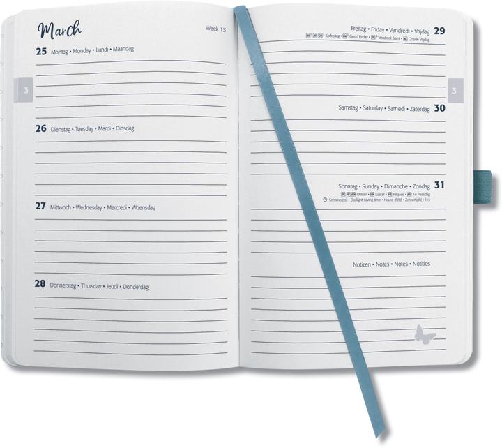 Valeurs nutritives et ingrédients Jolie Calendrier hebdomadaire (A6, Allemand)