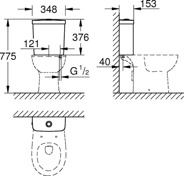 Immagine prodotto Grohe Cisterna Bau in ceramica con tecnologia a doppio scarico 6 litri bianco 39436000