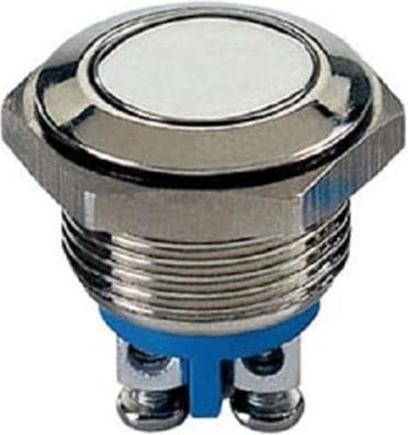 Velleman Flat Stainless Steel Push Button Spst 1No