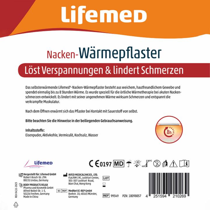 Valori nutrizionali e ingredienti Lifemed Cerotti scaldacollo, 230 x 90 mm, bianco (1 x)
