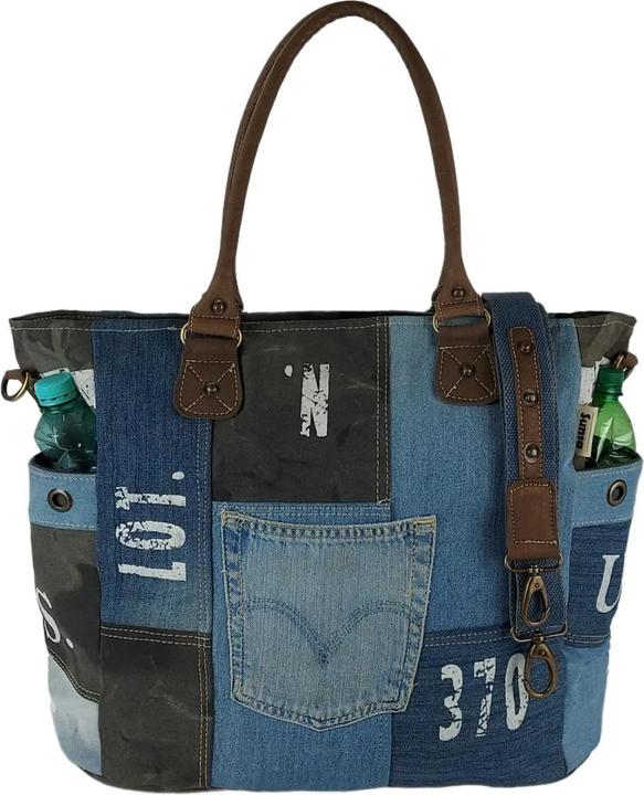 Produktbild Sunsa Schultertasche Handtasche Shopper No.65 Jeans & Canvas recycelt (28.80 l)