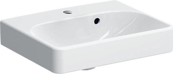 Actual product image Geberit Keramag / Smyle Square asymmetrical hand-rinse basin 45 cm white with coating 500222018 (260 mm, 450 mm)
