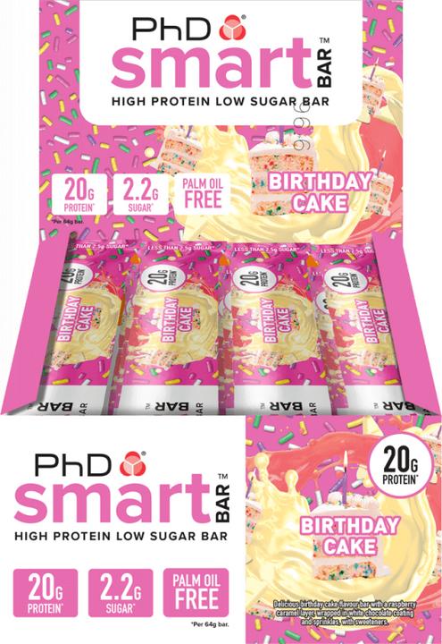 Produktbild PhD Nutrition Smart Bar (Birthday Cake, 12 Stk., 768 g)