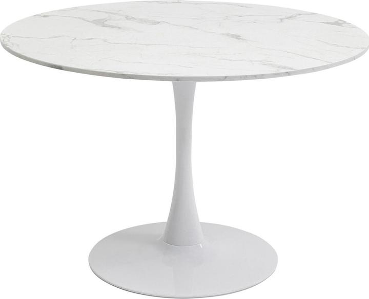 Kare Design Tisch Schickeria Marmor Weiss Ø110cm (110 x 110 x 74 cm)