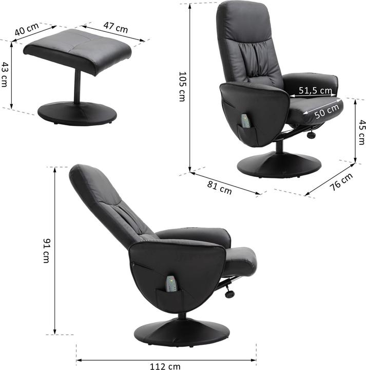 Produktbild Jamb Massagesessel mit Fussstütze