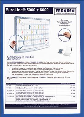 Actual product image Franken Transparent pocket FRAME IT X-tra!Line, DIN A4, blue self-adhesive, document holder, transparent (A4, 1 x)