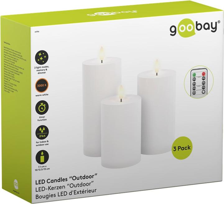 Actual product image Goobay Set of 3 LED Candles "Outdoor (3 x)