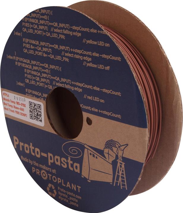 Actual product image Proto-pasta Filament copper-filled metal HTPLA 1.75mm 1500g (Metal, 1500 g, Brown, Orange)