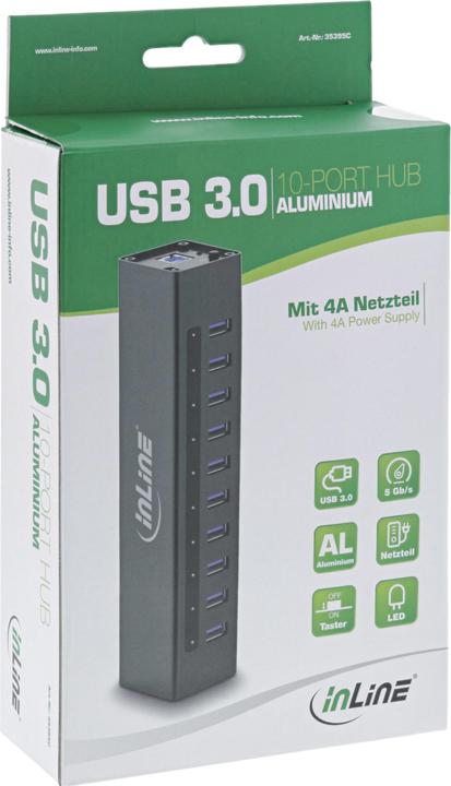 Immagine prodotto InLine Hub USB 3.0 (USB-B, 10 Porti)
