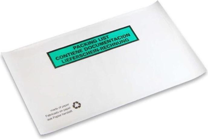 Produktbild Transpak Dokumententaschen Masse 240x130mm weiss DIN-Lang Pergaminpapier Lieferschein/Rechnung
