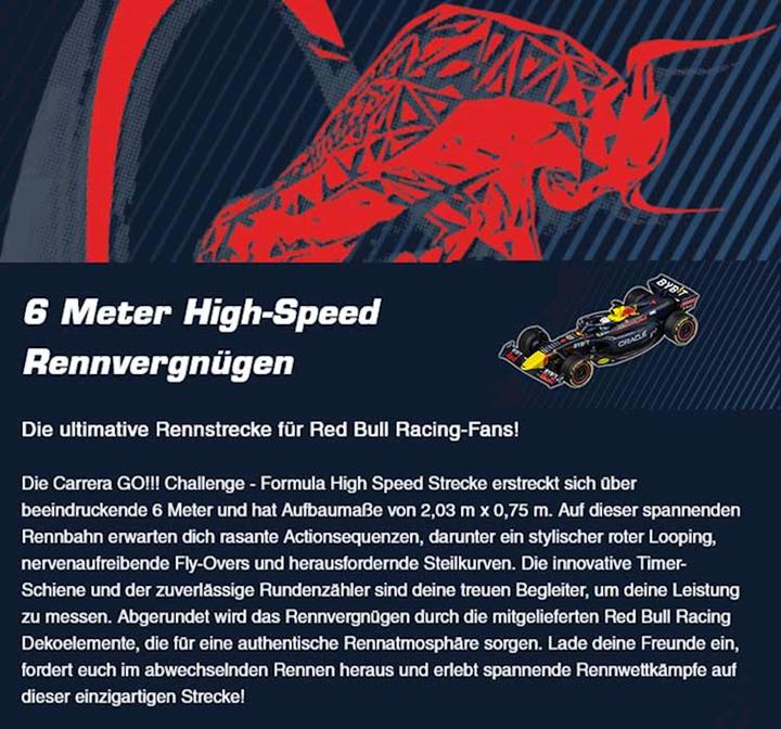 Actual product image Carrera GO! Challenger Formula Highspeed
