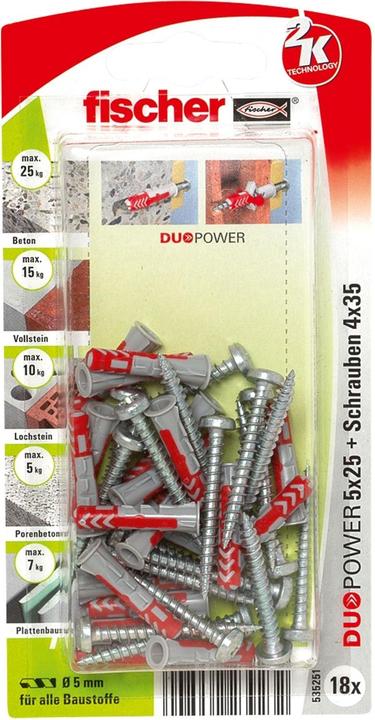 Fischer DUOPOWER 5x25 S PH K 18 535251 (18 Stk.)